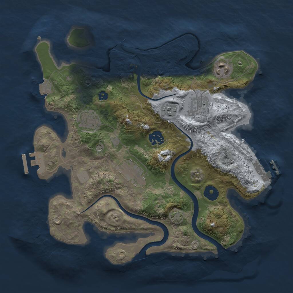 Rust Map: Procedural Map, Size: 3000, Seed: 9900, 11 Monuments