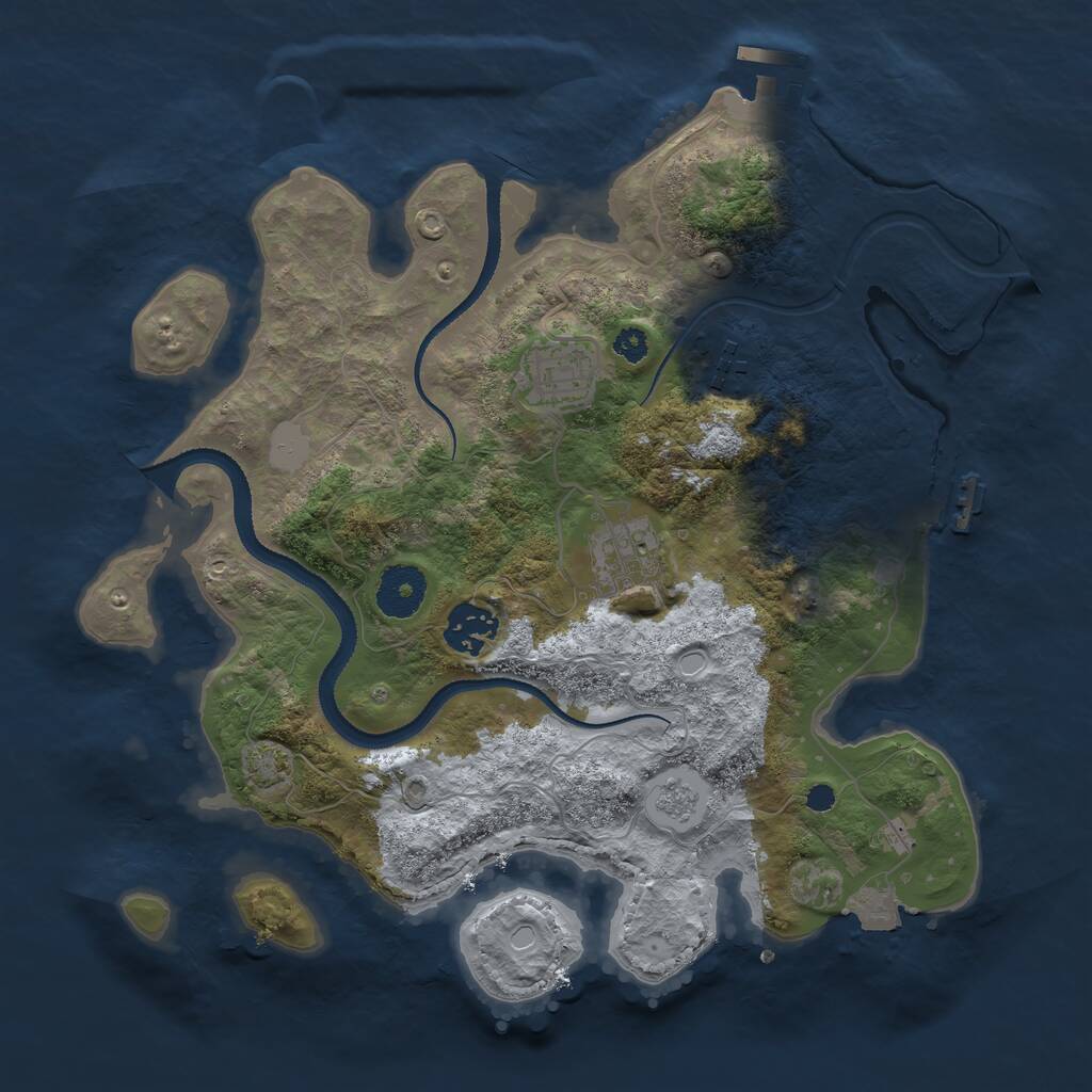 Rust Map: Procedural Map, Size: 3200, Seed: 228295328, 9 Monuments