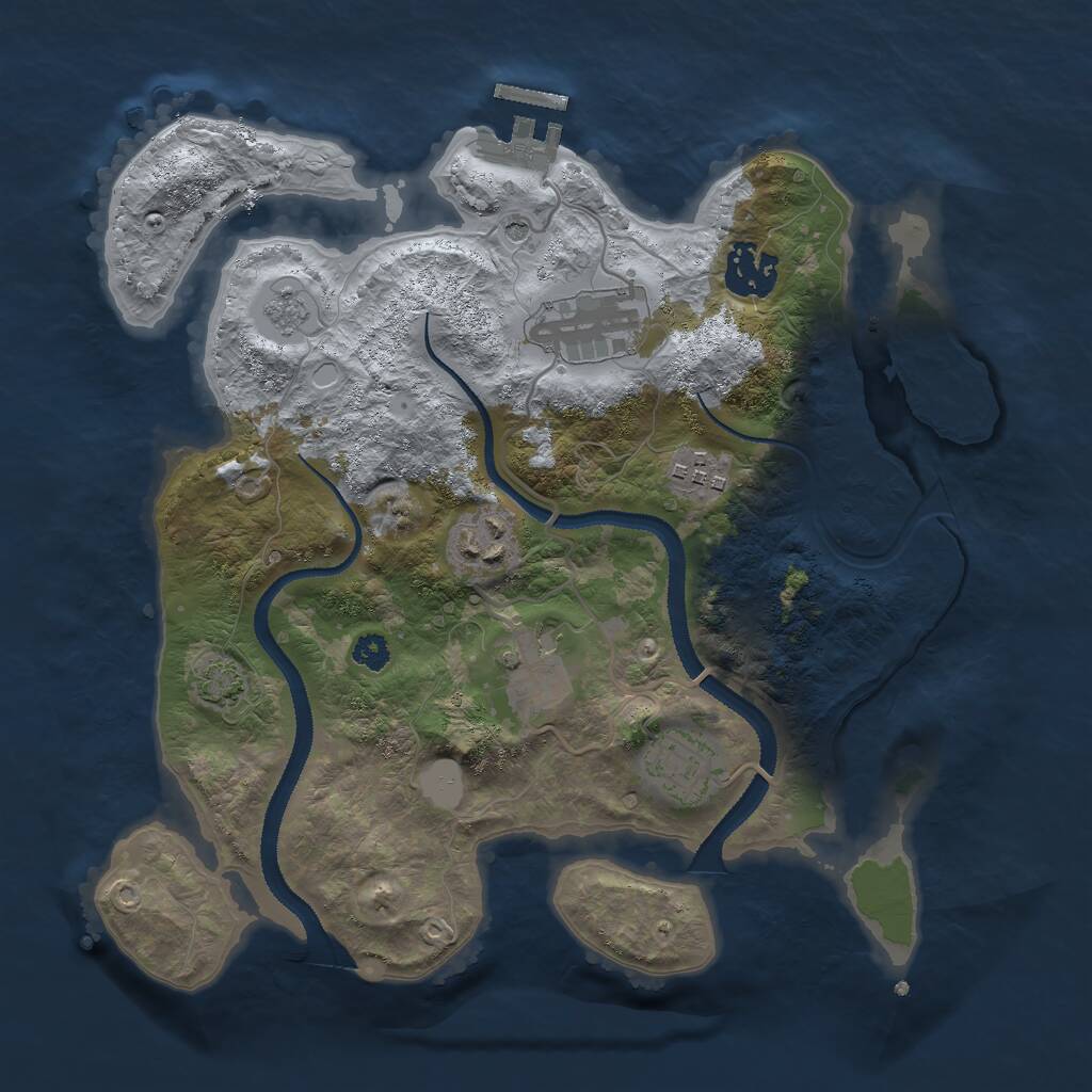 Rust Map: Procedural Map, Size: 3000, Seed: 56982, 11 Monuments