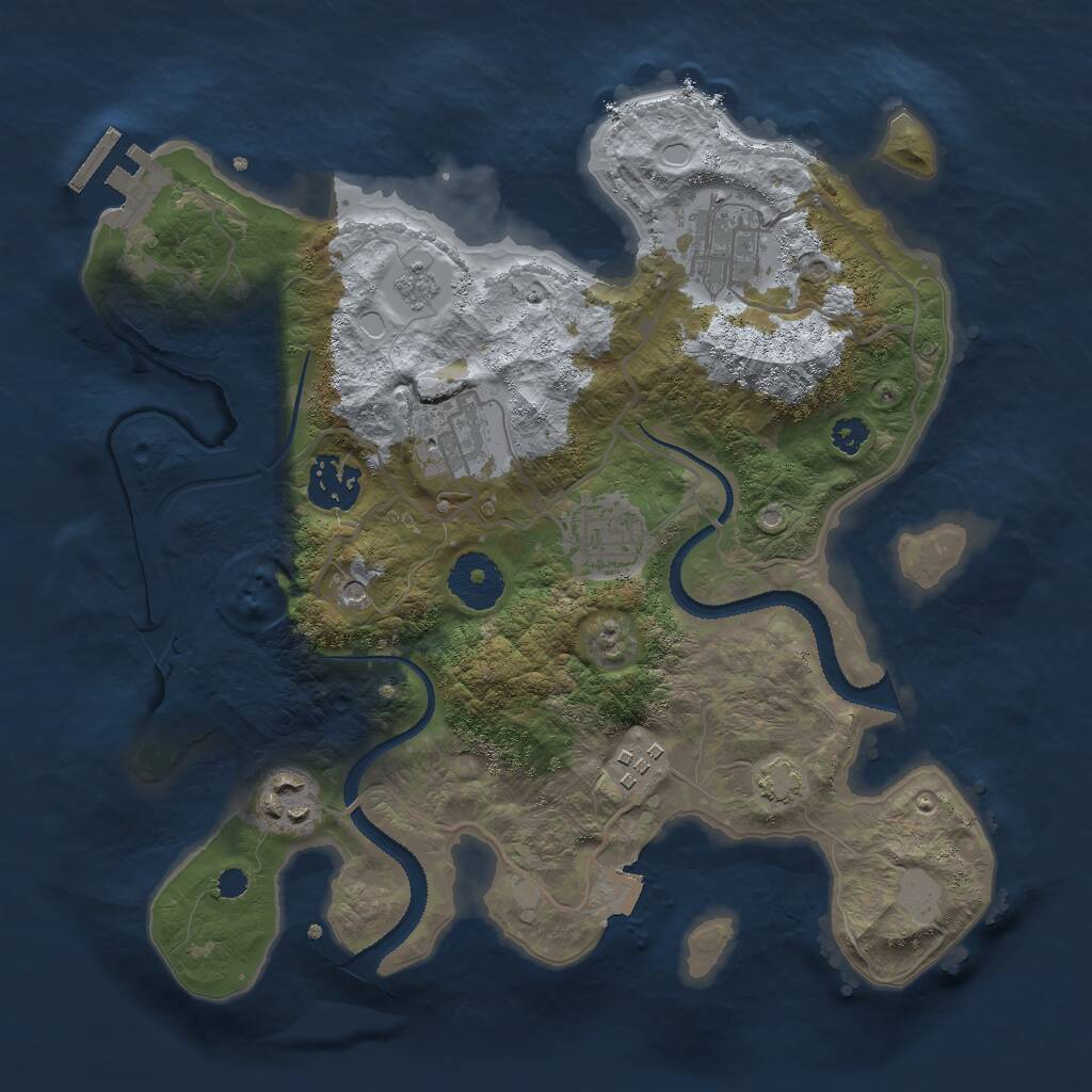 Rust Map: Procedural Map, Size: 3000, Seed: 10554, 11 Monuments