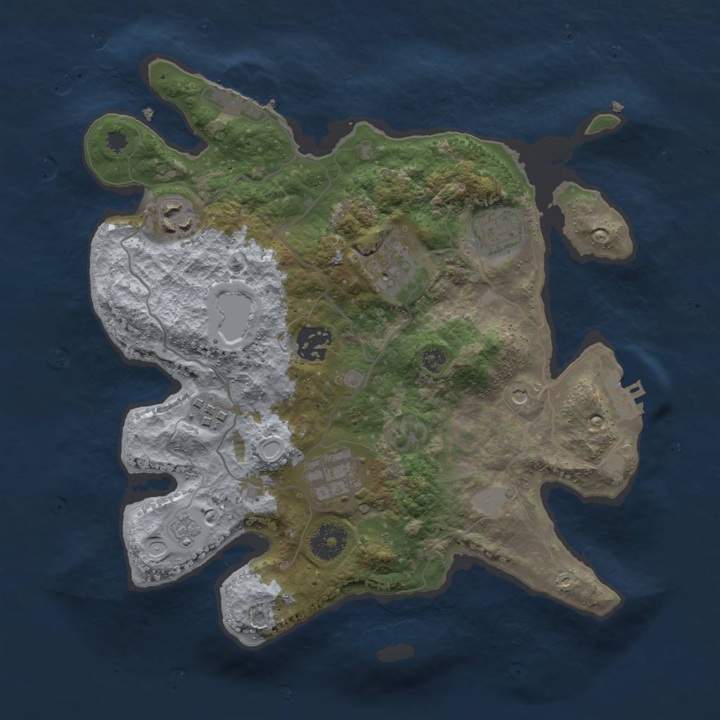 Rust Map: Procedural Map, Size: 3000, Seed: 1806, 15 Monuments