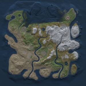 Thumbnail Rust Map: Procedural Map, Size: 3750, Seed: 2333323, 15 Monuments