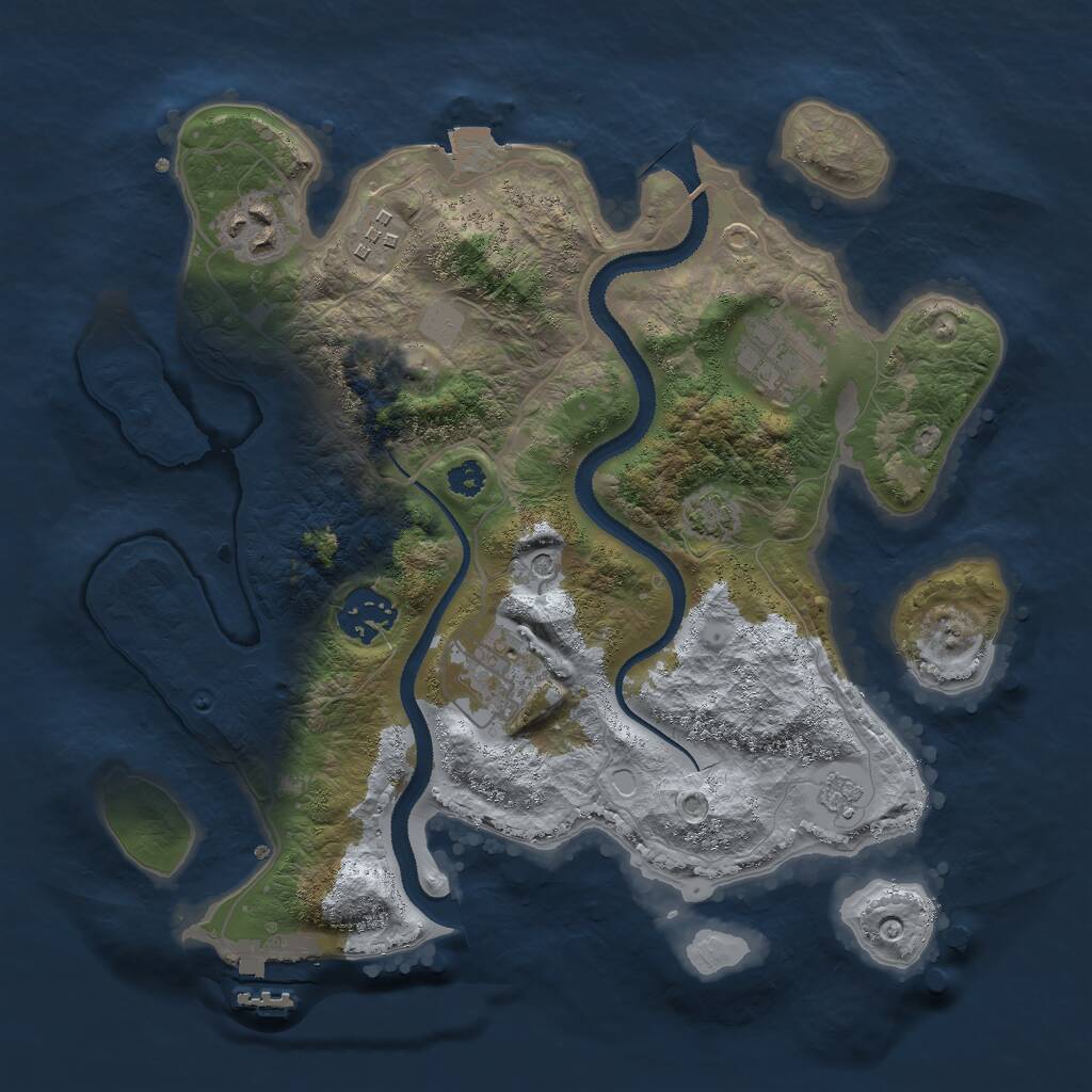 Rust Map: Procedural Map, Size: 3000, Seed: 45242, 10 Monuments