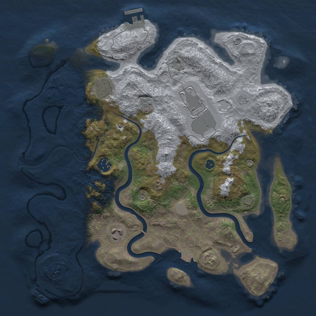 Rust Map: Procedural Map, Size: 3500, Seed: 432210722, 11 Monuments