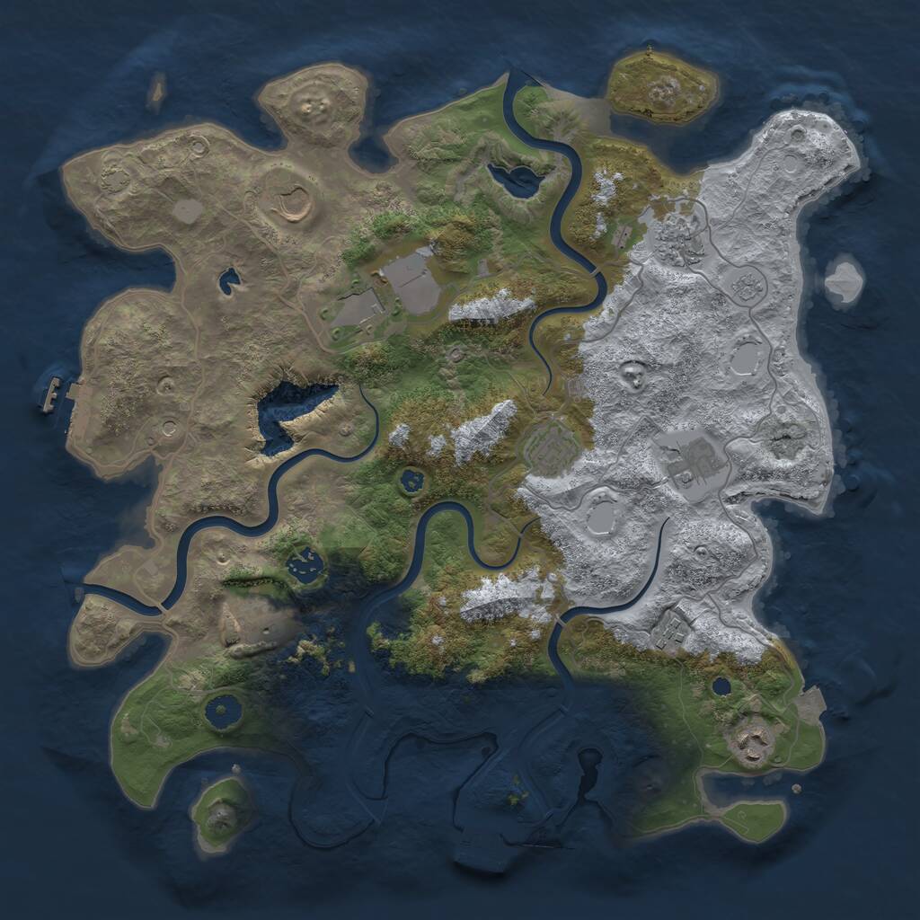 Rust Map: Procedural Map, Size: 4000, Seed: 865828210, 15 Monuments