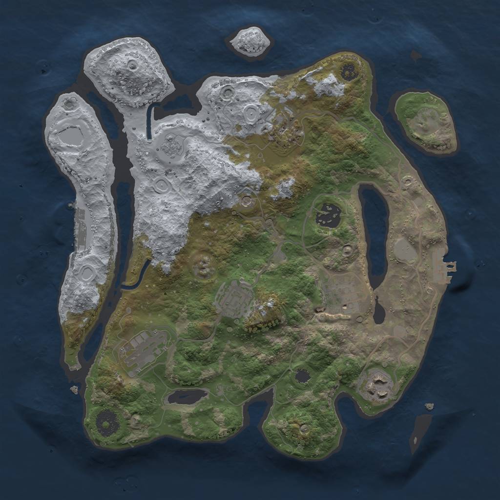 Rust Map: Procedural Map, Size: 3000, Seed: 1241937656, 15 Monuments
