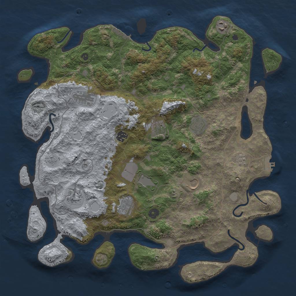 Rust Map: Procedural Map, Size: 4200, Seed: 24202, 17 Monuments