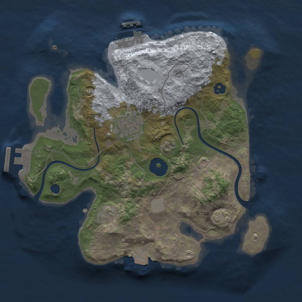 Rust Map: Procedural Map, Size: 2500, Seed: 2004, 6 Monuments