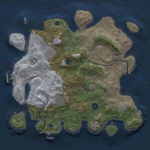 Thumbnail Rust Map: Procedural Map, Size: 3500, Seed: 1545808626, 12 Monuments