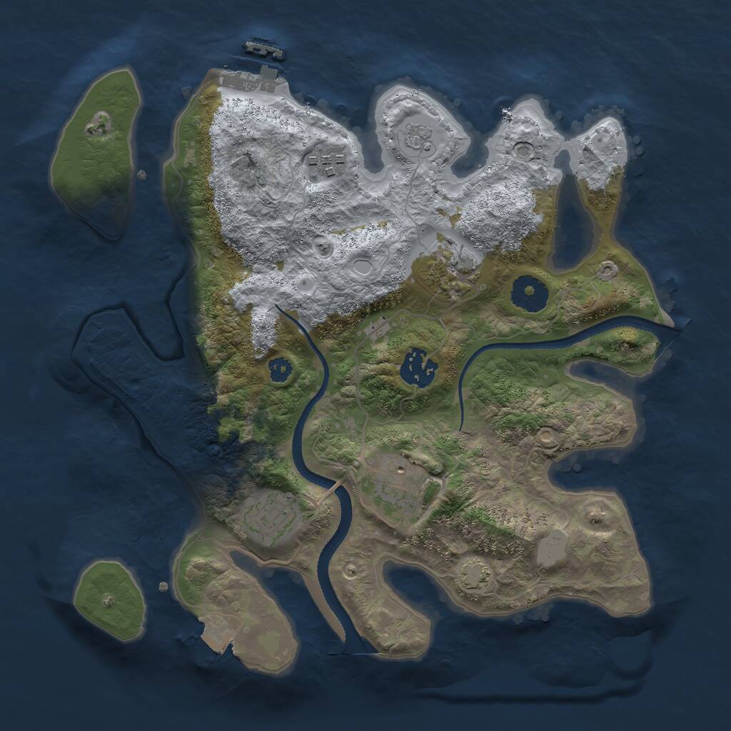 Rust Map: Procedural Map, Size: 3000, Seed: 1501661264, 9 Monuments