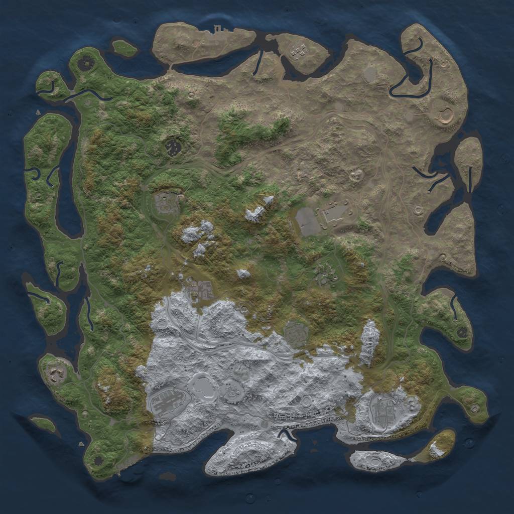 Rust Map: Procedural Map, Size: 4800, Seed: 667706081, 20 Monuments