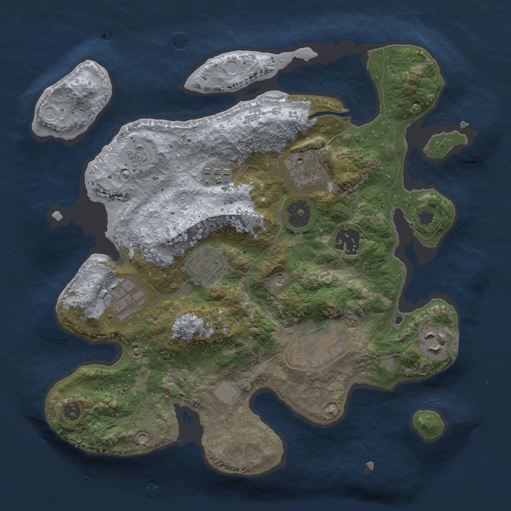 Rust Map: Procedural Map, Size: 3000, Seed: 1452974321, 14 Monuments