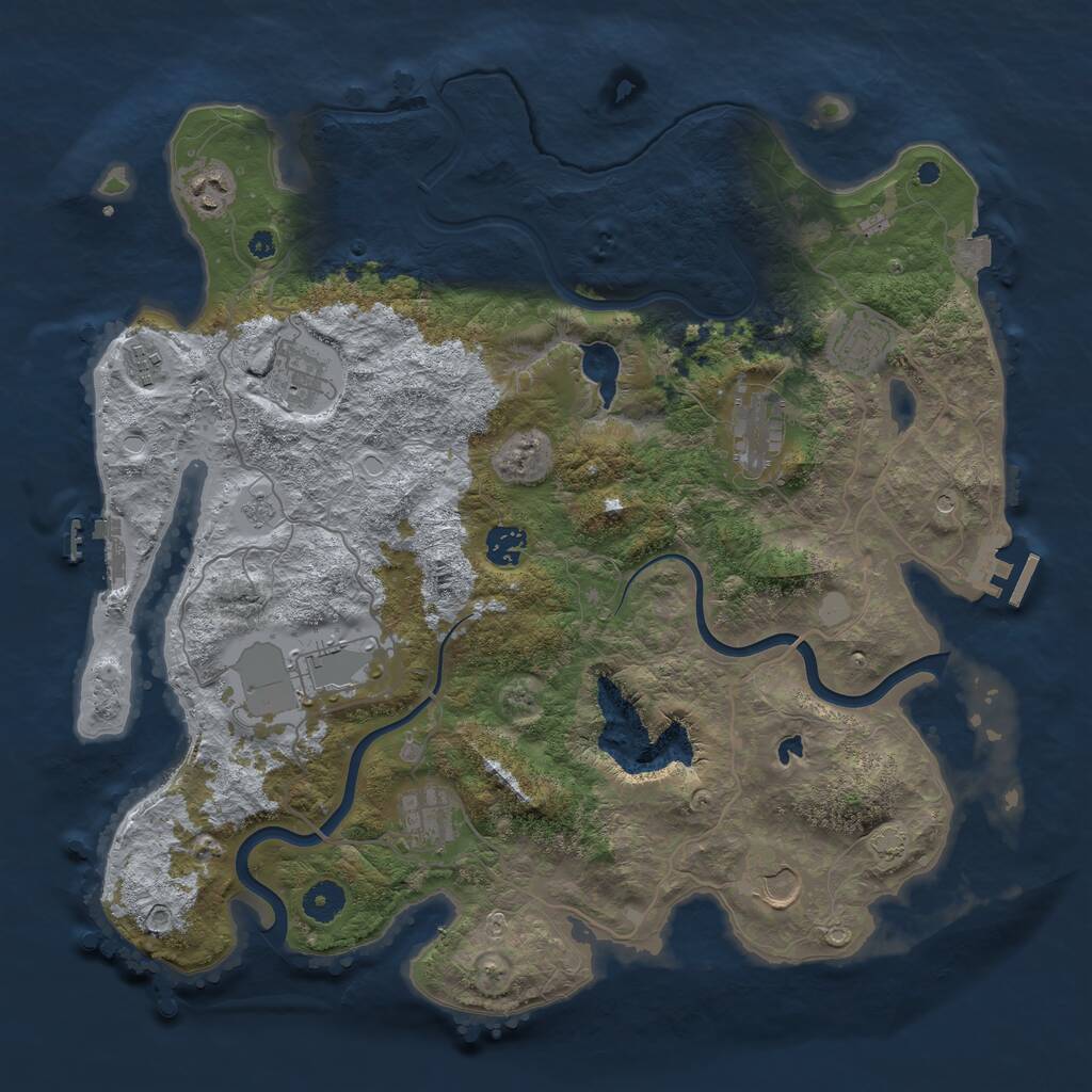 Rust Map: Procedural Map, Size: 4000, Seed: 4251, 15 Monuments