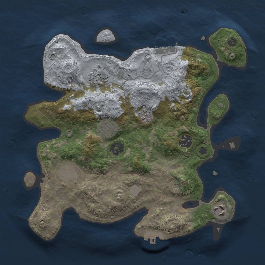 Rust Map: Procedural Map, Size: 3000, Seed: 5639108, 13 Monuments