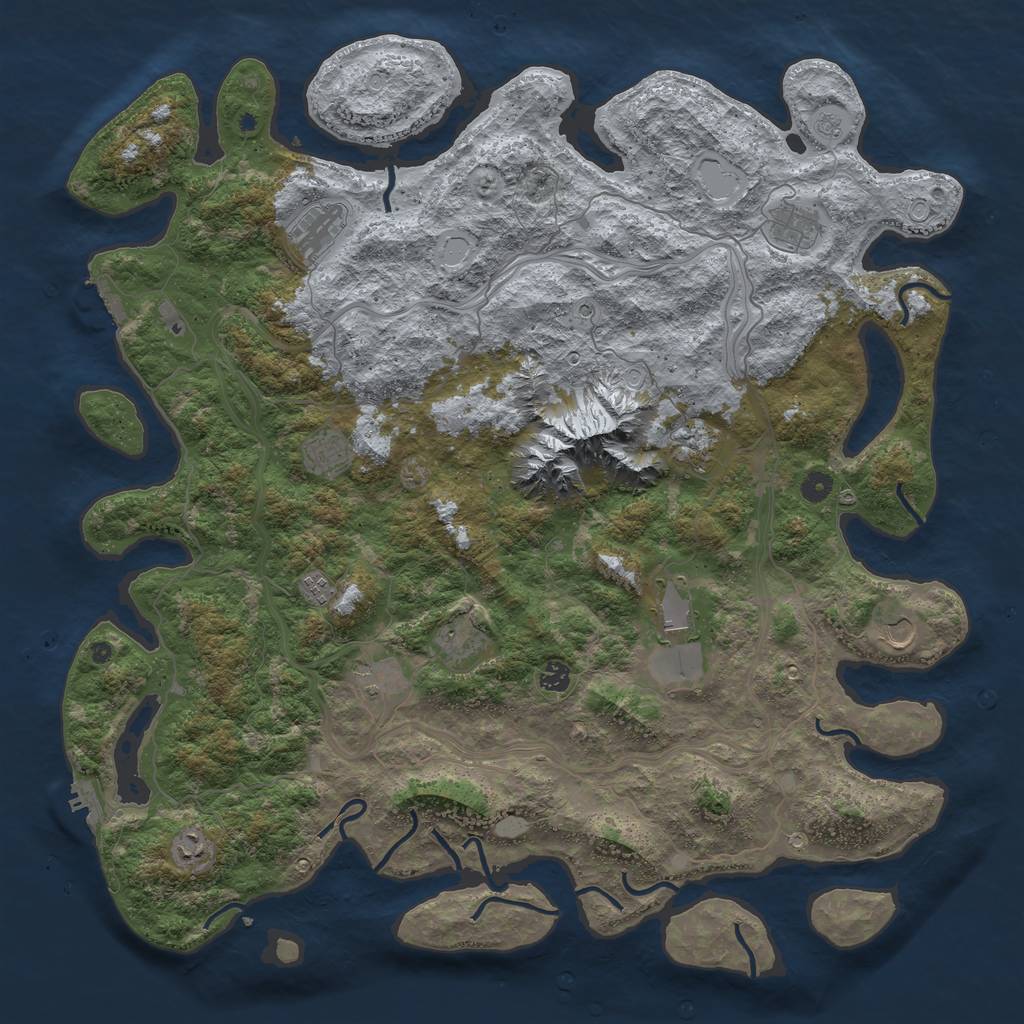 Rust Map: Procedural Map, Size: 5000, Seed: 2112792407, 20 Monuments