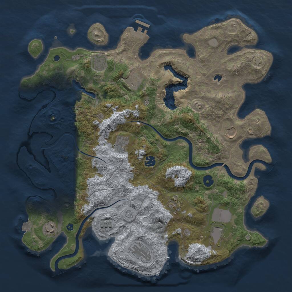 Rust Map: Procedural Map, Size: 4000, Seed: 63245, 15 Monuments