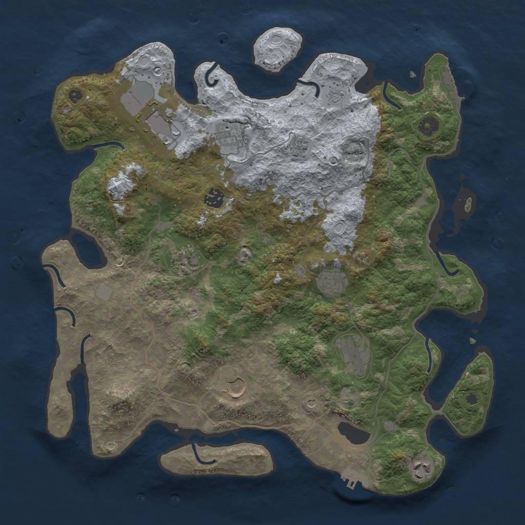 Rust Map: Procedural Map, Size: 4000, Seed: 1474530, 18 Monuments