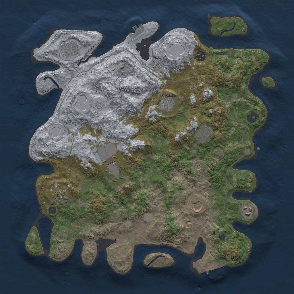 Rust Map: Procedural Map, Size: 4000, Seed: 7801416, 17 Monuments