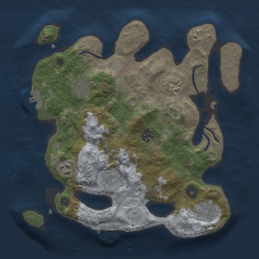 Rust Map: Procedural Map, Size: 3000, Seed: 145223067, 15 Monuments