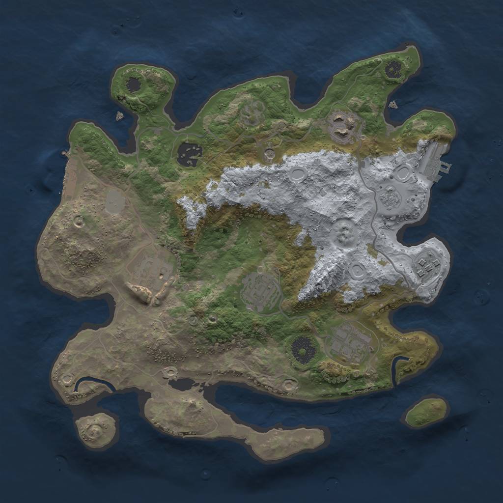 Rust Map: Procedural Map, Size: 3000, Seed: 1090123526, 15 Monuments