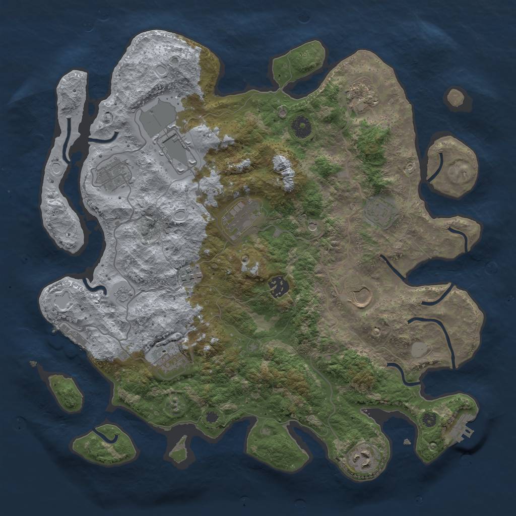 Rust Map: Procedural Map, Size: 3750, Seed: 217095931, 19 Monuments