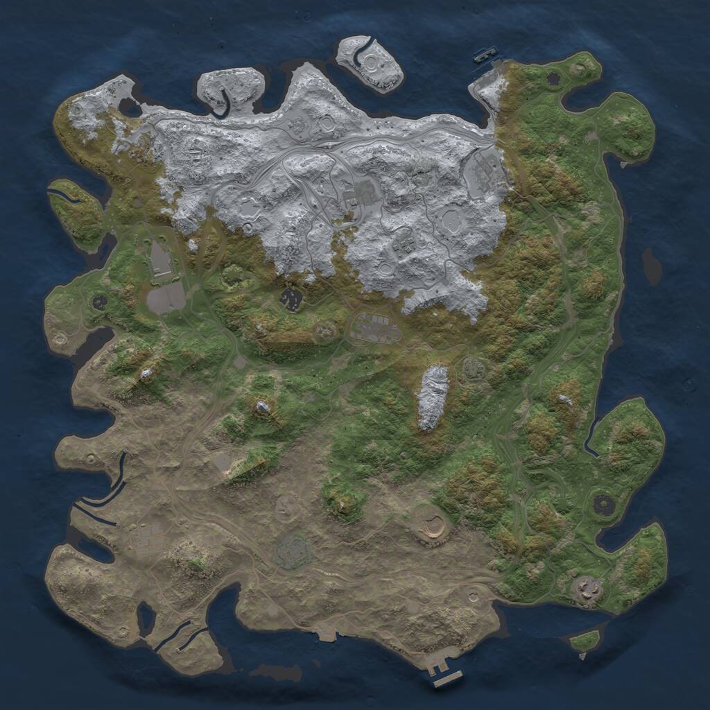 Rust Map: Procedural Map, Size: 4800, Seed: 1447391154, 17 Monuments