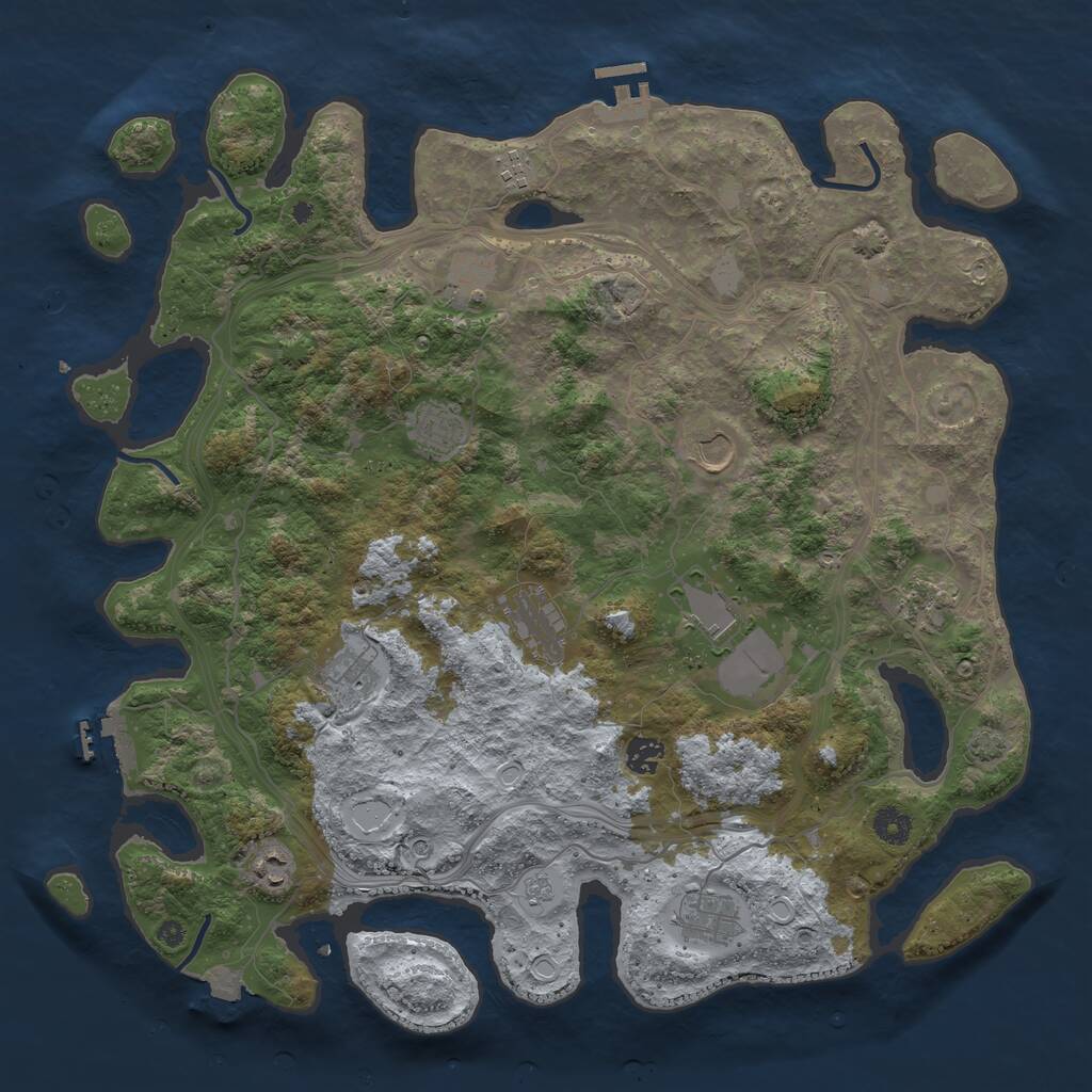 Rust Map: Procedural Map, Size: 4250, Seed: 533333286, 17 Monuments