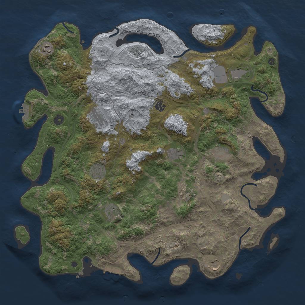 Rust Map: Procedural Map, Size: 4500, Seed: 1522, 20 Monuments