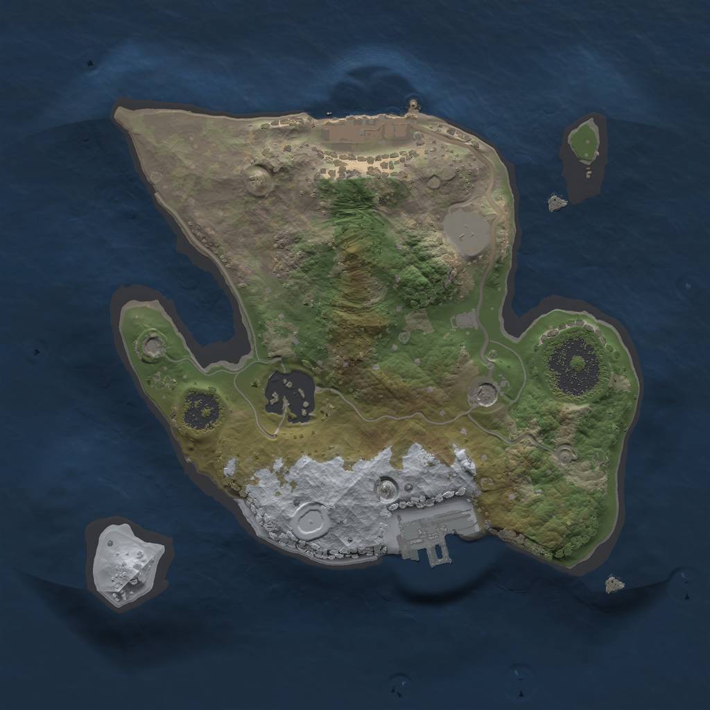 Rust Map: Procedural Map, Size: 2000, Seed: 83376, 9 Monuments