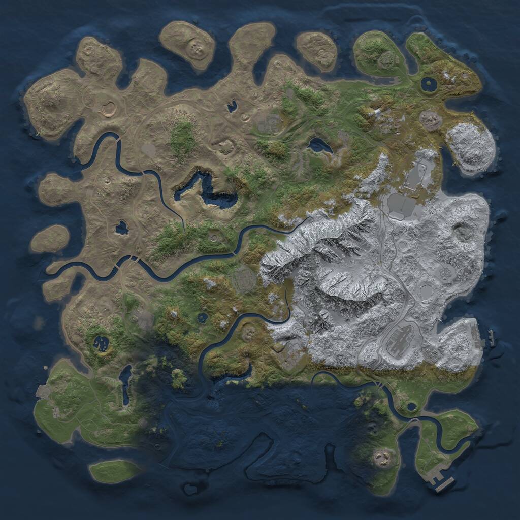 Rust Map: Procedural Map, Size: 5000, Seed: 739468011, 17 Monuments
