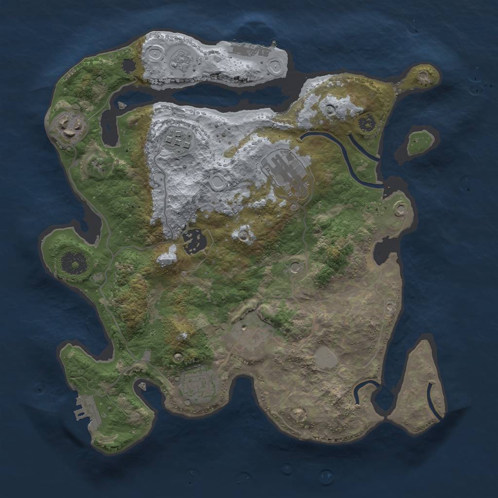 Rust Map: Procedural Map, Size: 3000, Seed: 78903210, 15 Monuments