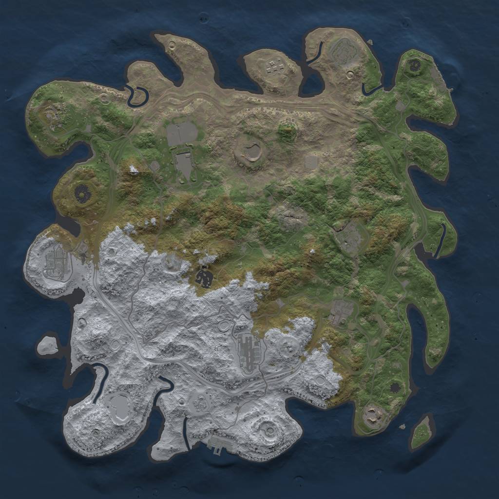 Rust Map: Procedural Map, Size: 4250, Seed: 1300079708, 20 Monuments
