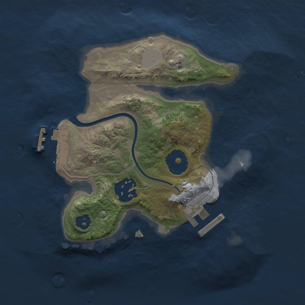 Rust Map: Procedural Map, Size: 2000, Seed: 535077186, 4 Monuments