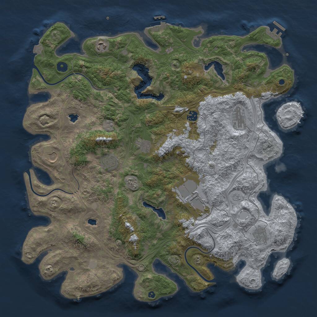 Rust Map: Procedural Map, Size: 4500, Seed: 18775632, 15 Monuments