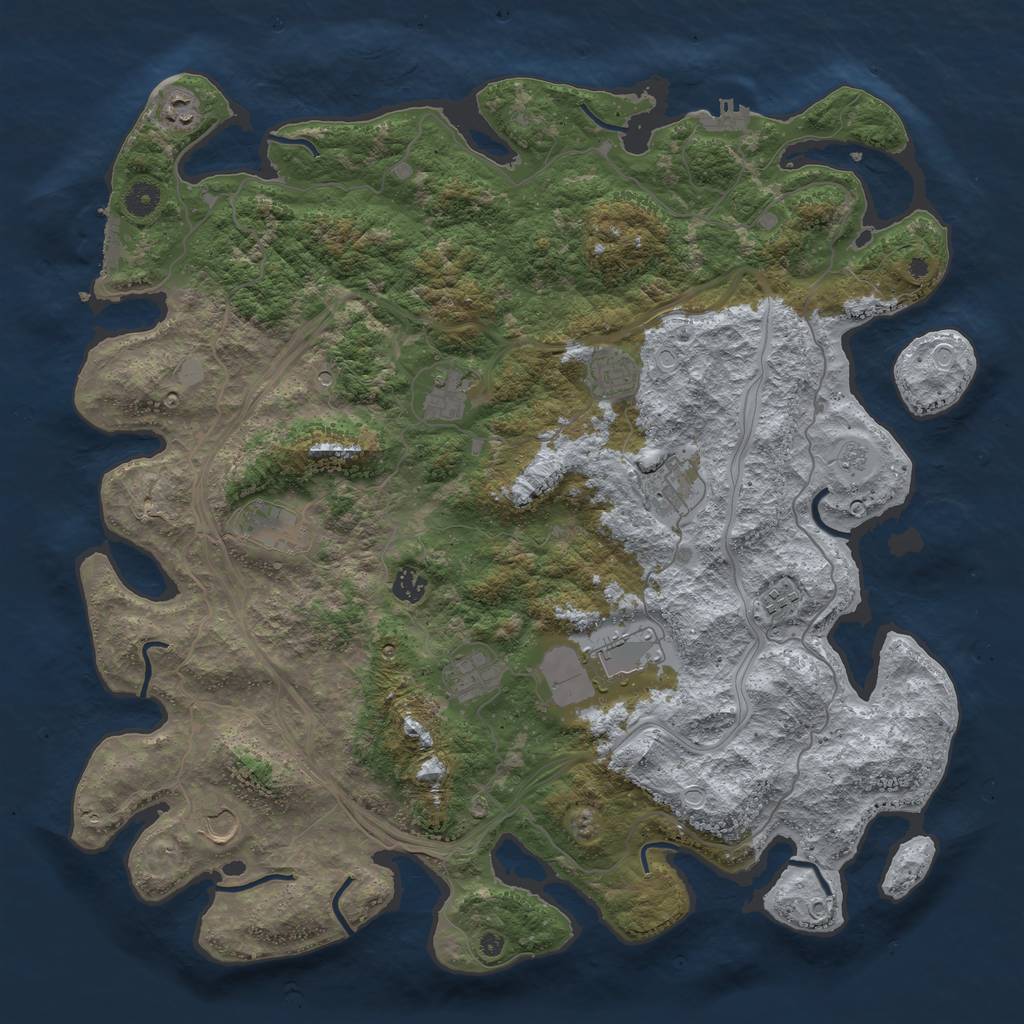 Rust Map: Procedural Map, Size: 4500, Seed: 18775632, 17 Monuments