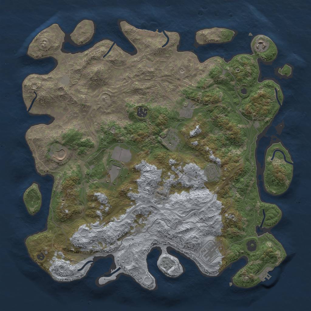 Rust Map: Procedural Map, Size: 4250, Seed: 796154452, 18 Monuments