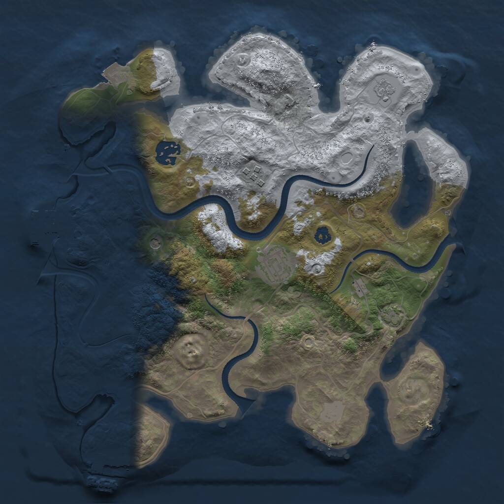 Rust Map: Procedural Map, Size: 3000, Seed: 1745292132, 9 Monuments