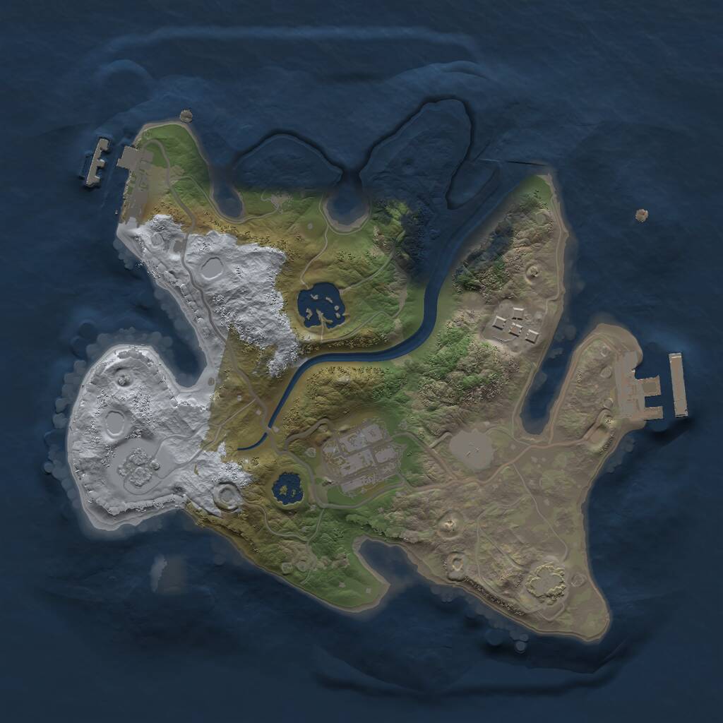 Rust Map: Procedural Map, Size: 2300, Seed: 36631, 8 Monuments