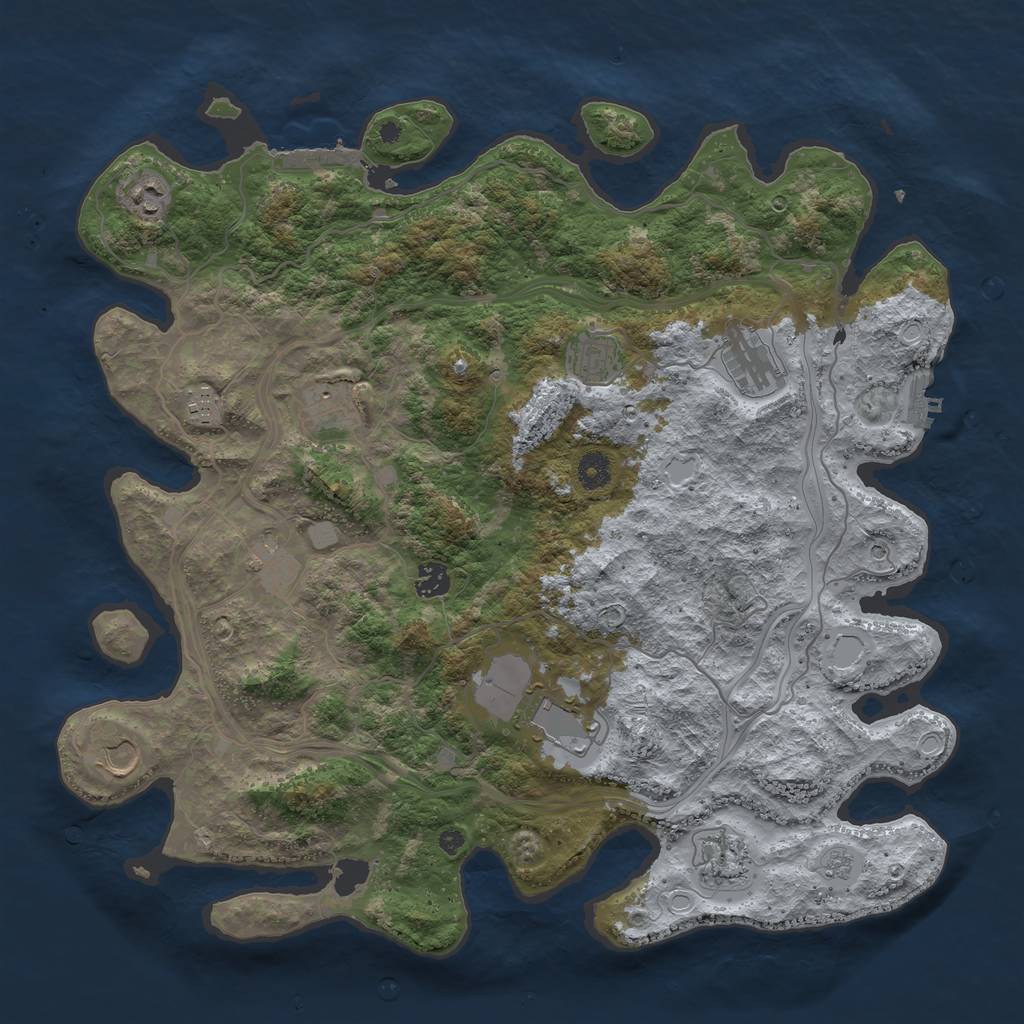 Rust Map: Procedural Map, Size: 4250, Seed: 2089283702, 19 Monuments