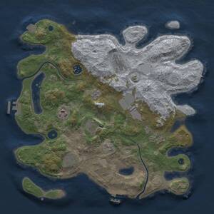 Thumbnail Rust Map: Procedural Map, Size: 3500, Seed: 774932323, 14 Monuments