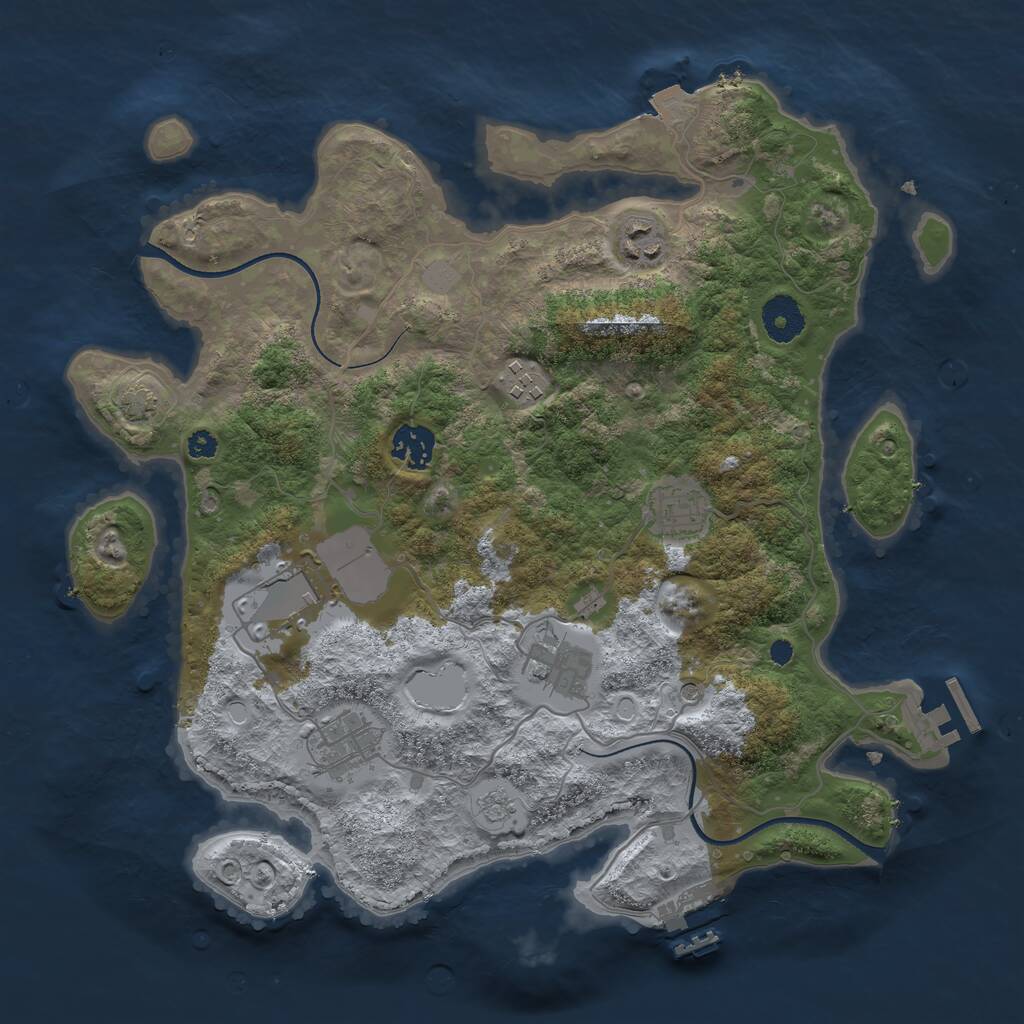 Rust Map: Procedural Map, Size: 3500, Seed: 570846848, 13 Monuments