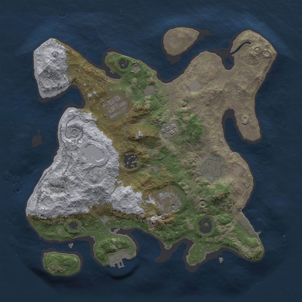 Rust Map: Procedural Map, Size: 3000, Seed: 816667671, 11 Monuments