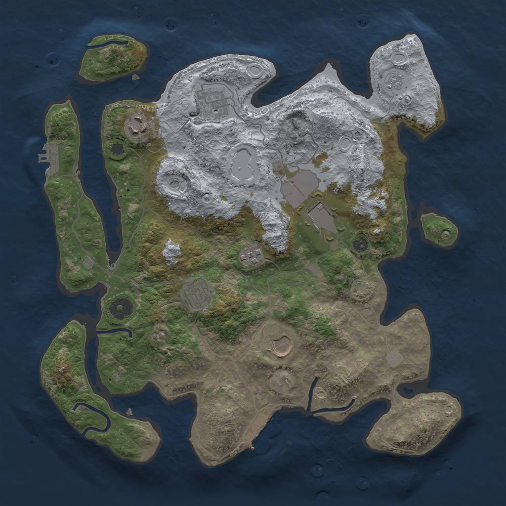 Rust Map: Procedural Map, Size: 3500, Seed: 1989623720, 14 Monuments