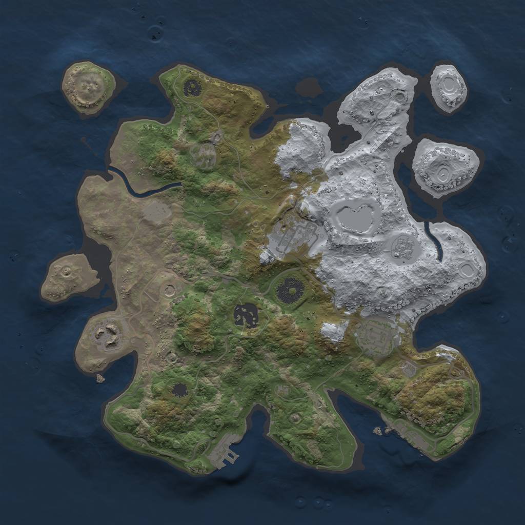 Rust Map: Procedural Map, Size: 3000, Seed: 1682681846, 13 Monuments