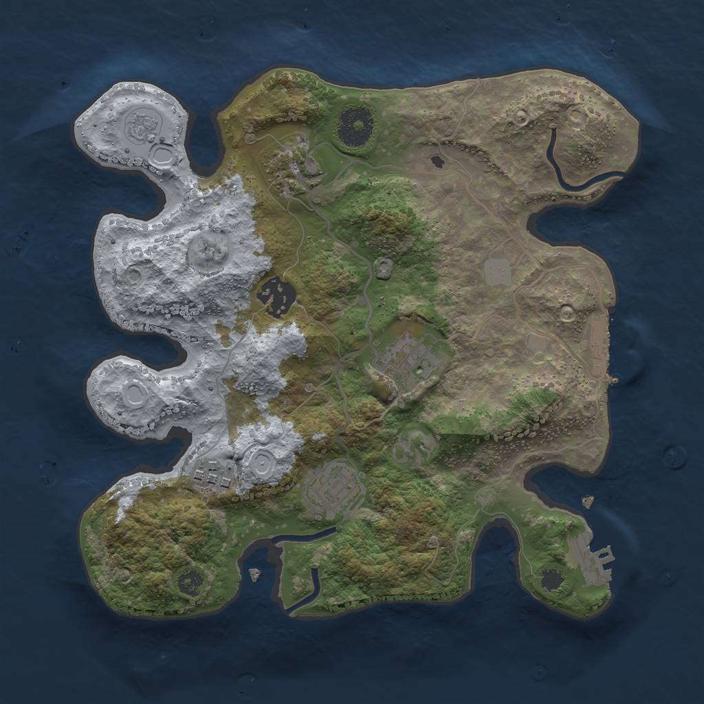 Rust Map: Procedural Map, Size: 2800, Seed: 618382891, 11 Monuments
