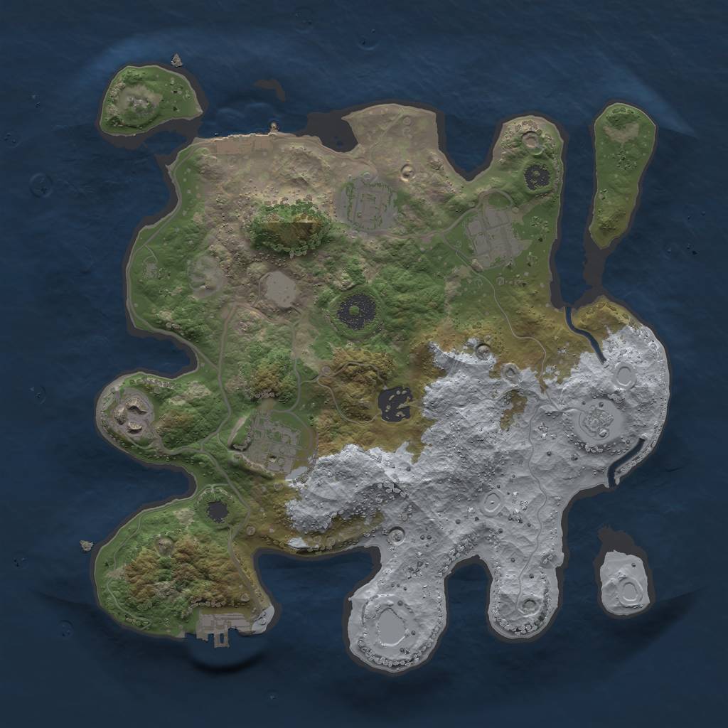 Rust Map: Procedural Map, Size: 3000, Seed: 21475633, 13 Monuments