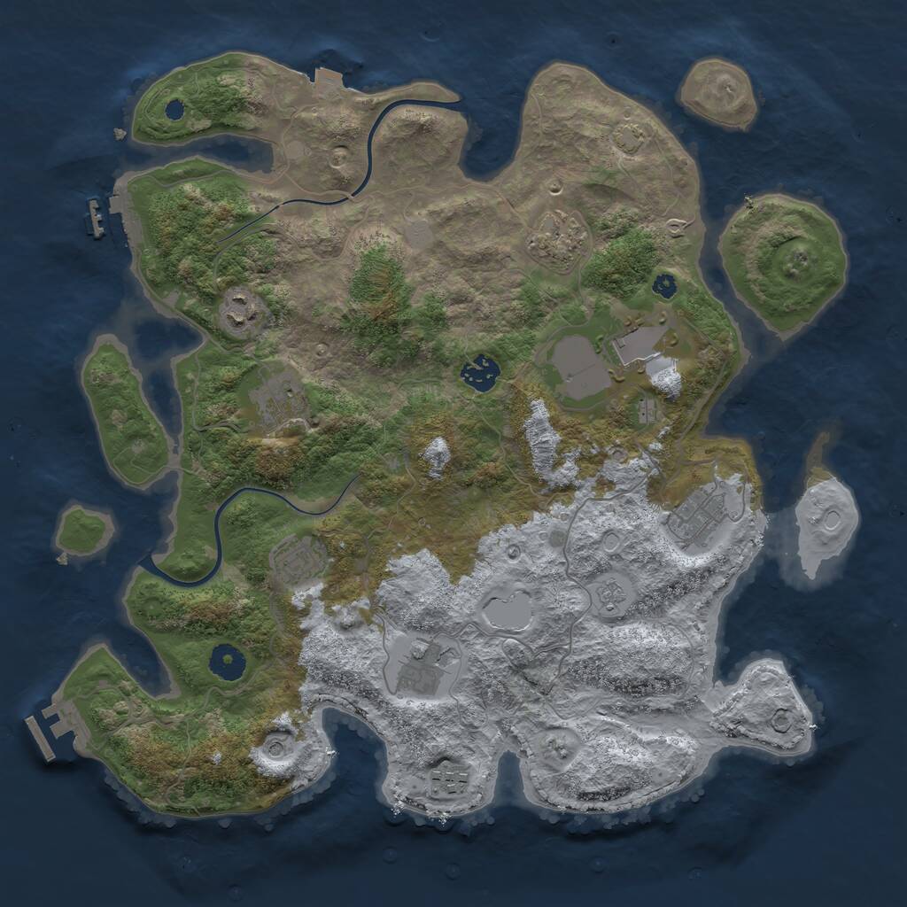 Rust Map: Procedural Map, Size: 3800, Seed: 14526305, 15 Monuments