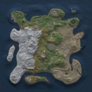 Thumbnail Rust Map: Procedural Map, Size: 3000, Seed: 27249, 14 Monuments