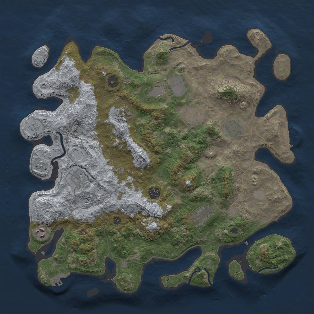 Rust Map: Procedural Map, Size: 4000, Seed: 1591167996, 16 Monuments