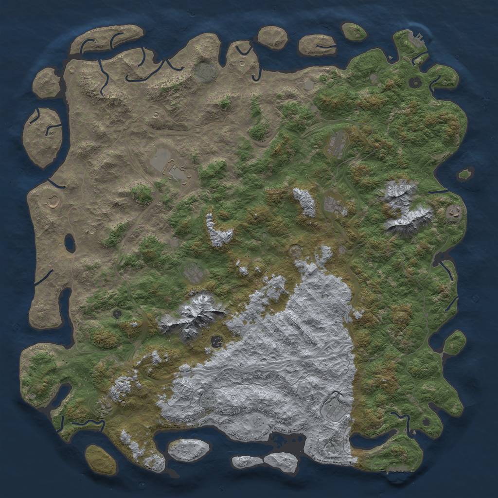 Rust Map: Procedural Map, Size: 6000, Seed: 854123354, 20 Monuments